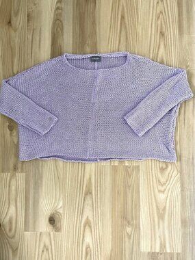 WOODEN SHIPS Open-Knit Chunky Oversized Pull-Over Sweater Lilac Purple size X/L